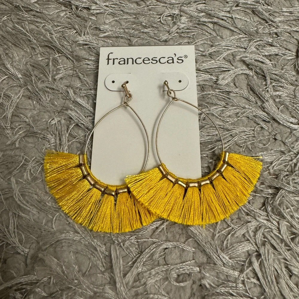 Yellow Tassel Earrings! - Picture 2 of 3